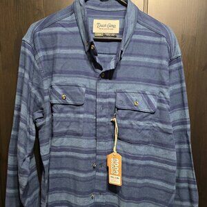 NWT Duck Camp - Camp Shirt - Faded Navy Stripe - L